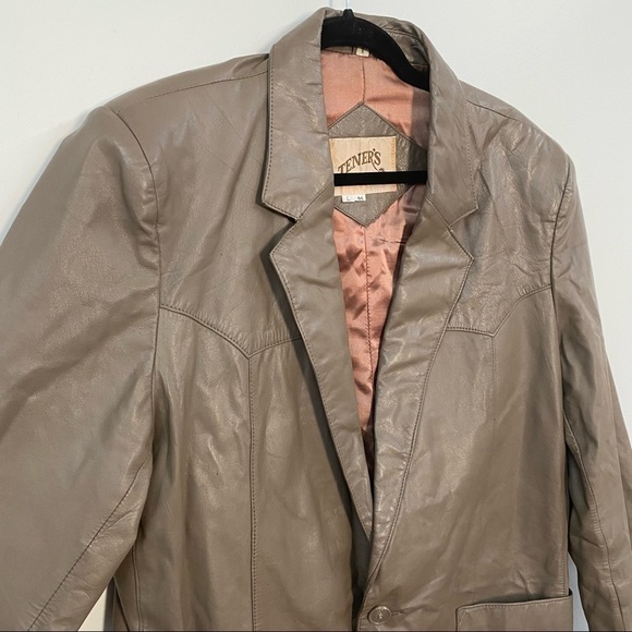 Vintage Western Style Leather Jacket Blazer - Picture 4 of 16